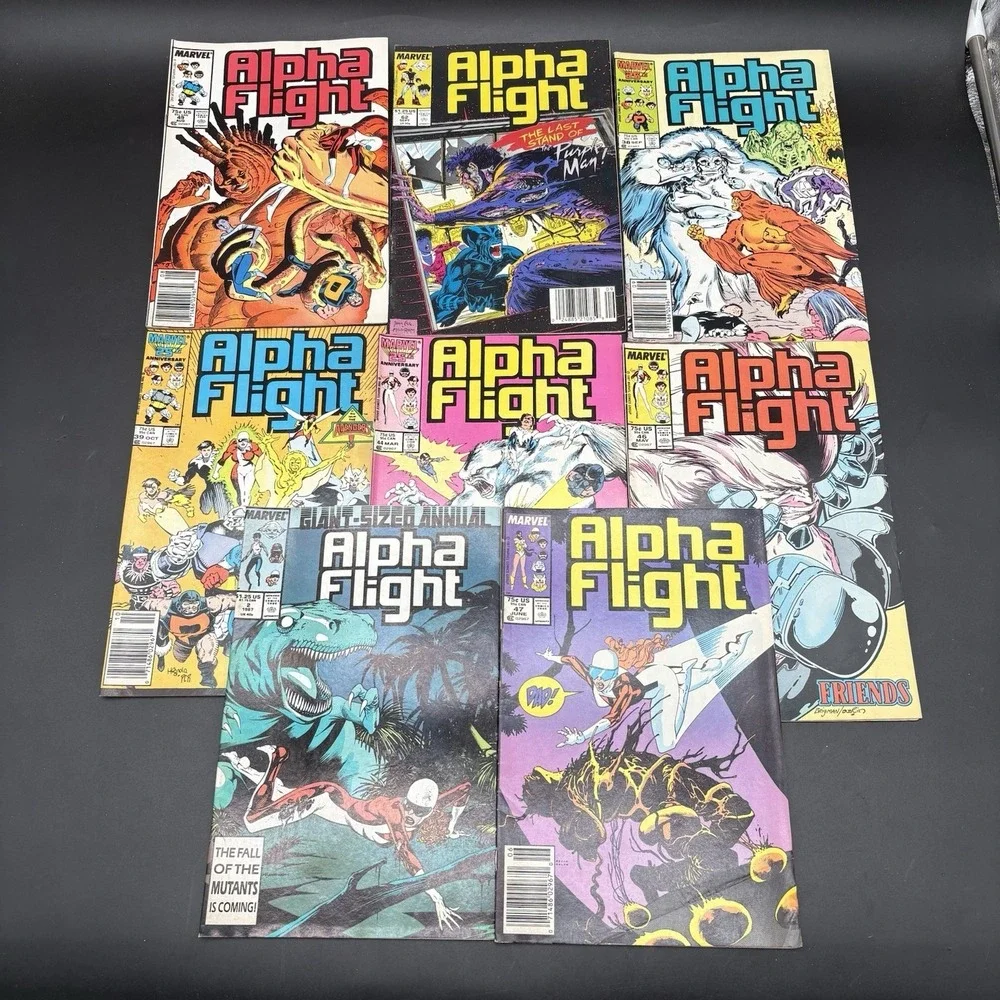Lot of 8 Alpha Flight Comics 1980s 1990s Marvel Giant-Sized Annual